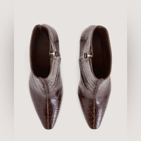NEW EVERLANE The Short Banana Boot in Chocolate brown croc - Picture 4 of 5